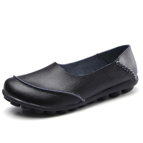 Soulager les pieds sensibles | Mocassins orthopédiques en Cuir FGRID Noir 37