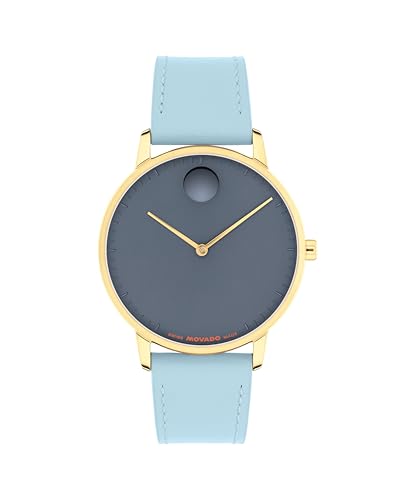 Movado Face Watch - Swiss Quartz, Leather Strap - Classic, Timeless Luxury Fashion Timepiece for Him or Her - 39mm