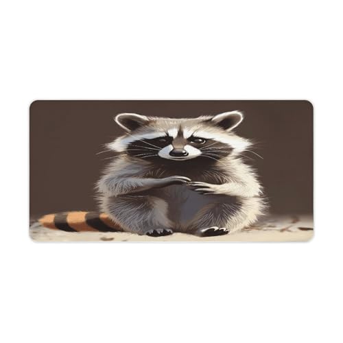 Cute Raccoon2 alfombrilla de escritorio antideslizante grande