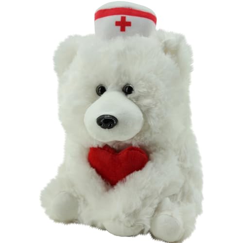 Sweety Toys 14712 Doktor Teddybär Eisbär sitzend 24 cm- Trostspender & Kuscheltier mit Doktormütze