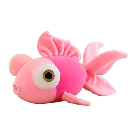 AUCOOMA 13.5" Goldfish Stuffed Animal, Pink Soft Fish Doll, Cute Ocean Plush Decorative Toys, Plush Animal Kids Gift Cover