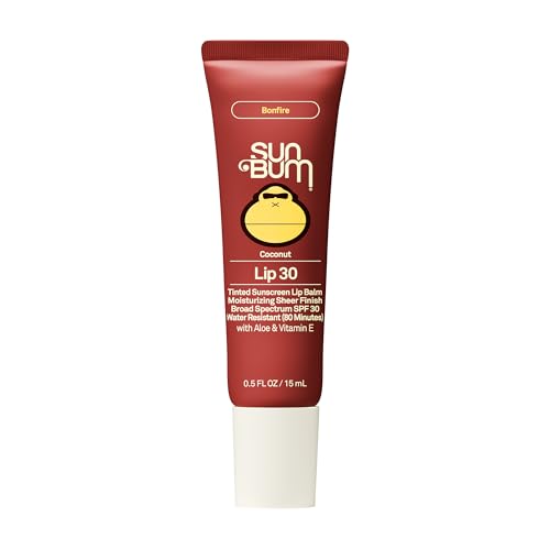 Sun Bum SPF 30 Sunscreen Coconut Lip Balm Sunscreen - Broad Spectrum Moisturizing with Aloe & Vitamin E - Hawaii 104 Act Compliant (Made Without Octinoxate & Oxybenzone) - 0.5 oz