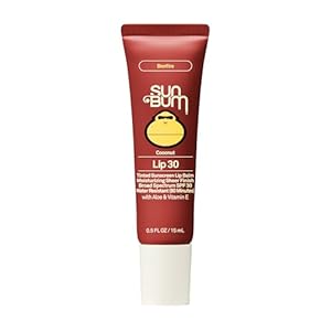 Sun Bum SPF 30 Sunscreen Bonfire Tinted Lip Balm – Coconut Flavor Broad Spectrum Moisturizing with Aloe & Vitamin E – Hawaii 104 Act Compliant (Made Without Octinoxate & Oxybenzone) – 0.5 oz