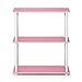 Furinno TURN-N-TUBE Storage Shelves, 3-Tier Book Shelf, Corner Shelf, Toolless Open Shelves, for Organization and Storage, Living Room, Garage, Home Office, Pink