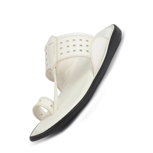 Image of FAUSTO Men Casual Outfit Kolhapuri Toe Ring Strap Ortho Slippers | Memory Cushioned Footbed | Ultra Lightweight and Comfort Slip On Slipper