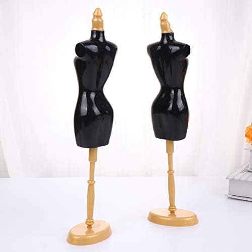 EXCEART Doll Cloth Rack 5Pcs Doll Dress Form Clothing Clothes Gown Display Mini Mannequin Dress Form Mannequin Model Stand for Doll Display Holder Toy Black Miniature Dress Form
