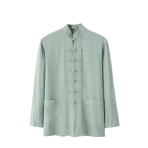 Chemise homme coton et lin style chinois rétro Hanfu blanc décontracté