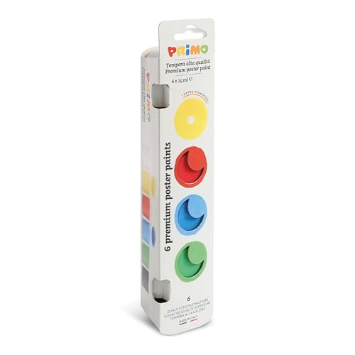 Primo Premium Tempera Paint Pot Set, 6-Color Classic Set, Great Coverage, For Young Artists