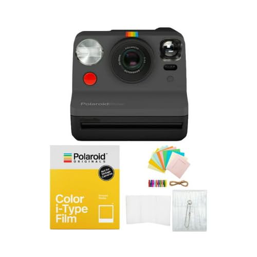 Polaroid Originals Now Viewfinder i-Type Instant Camera (Black) Bundle with Color Instant Film for i-Type Cameras (8 Exposures) and Film Kit with Magnetic/Hanging Frames and Storage Box (3 Items)-image-22