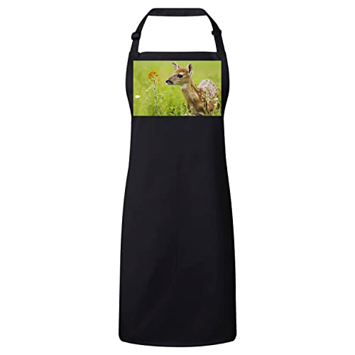 Tablier cuisine noir faon premium avec impression photo haute définition