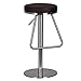 Produktbild Wohnling Edelstahl Barhocker OHIO Hochwertig, Edler Gastro Barstuhl Sitzfläche Rund 360° Drehbar, Exklusiver Tresenstuhl mit Fußstütze Standfest, Sitzhöhe 54-79 cm höhenverstellbar, braun