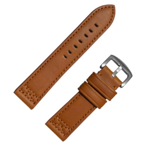 HMT FASHION Leather Watch Strap, 20mm, Brown, Genuine Leather for Men and Women (Tan, 24 MM) (B0D1P93262) Amazon Price History, Amazon Price Tracker