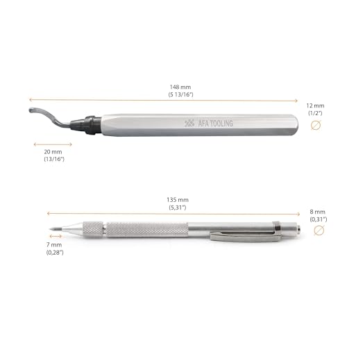Image of AFA Tooling Deburring Tool & Tungsten Carbide Scribe, CNC Anodized Handle
