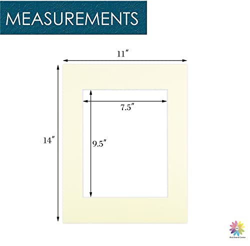 Mat Board Center, Pack of 10, 11x14 for 8x10 Ivory Color Mats - Bevel Cut, Acid Free, 4-ply Thickness, White Core - for Pictures, Photos, Framing by MBC MAT BOARD CENTER - Image 2