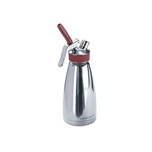 iSi Thermo Whip Multifunctional Cream/Food Whipper for All Thermal Insulated Applications, 1 Pint, Polished Stainless/Red
