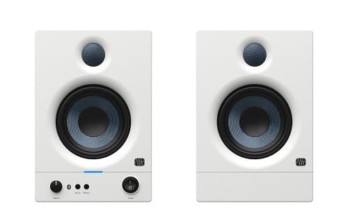 PreSonus Eris 4.5BT Gen 2, Altoparlanti Attivi da Scrivania 4.5" con Bluetooth per Multimedia, Gaming, Produzione Musicale di Qualità Studio, Potenza 50 W - Bianco