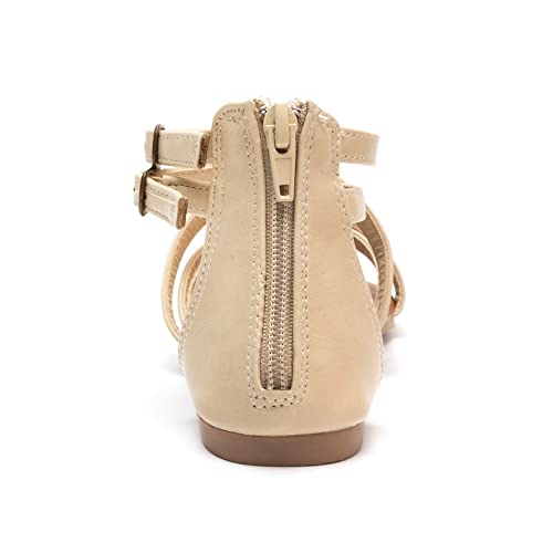 Image of FUNKYMONKEY Girls Gladiator Strap Sandals Flat Thong Cross Strappy Sandals