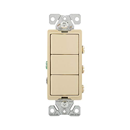 Eaton 7729V-SP 15-Amp 3-Way 120-Volt Decorator Heavy Duty Grade Three Single-Pole Combination Switches, Ivory #1