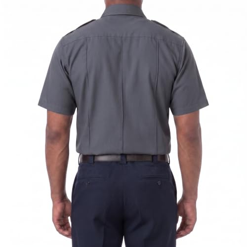 Image of First Class 100% Polyester Short & Long Sleeve Zippered Uniform Shirt 4 Pocket Hidden, Law Enforcement BDU Zipper Closure.