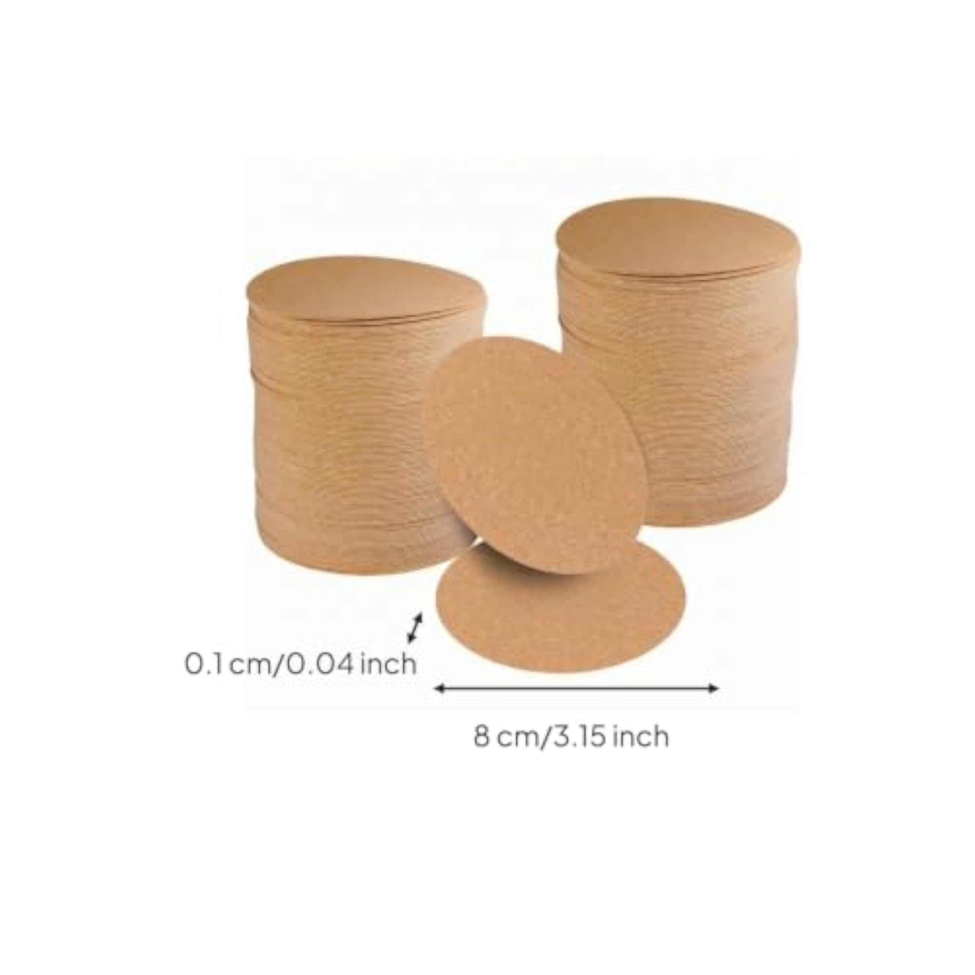 Self-Adhesive Cork Coasters, 100 Pieces