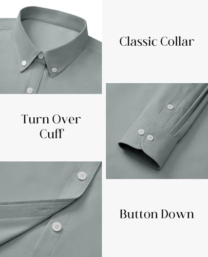 Image of siliteelon Button Down Shirts for Women Oxford Shirt Long Sleeve Classic Wrinkle Free Business Dress Shirts Work Office