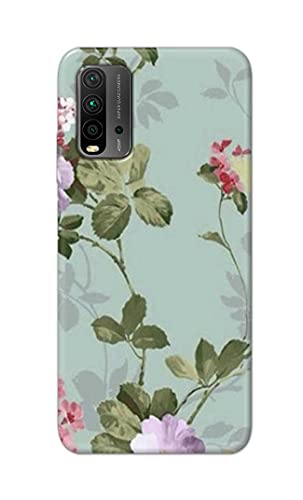 Image of Printed Hard Back Cover Case for Mi Redmi 9 Power Back Cover (Floral Painting) -702