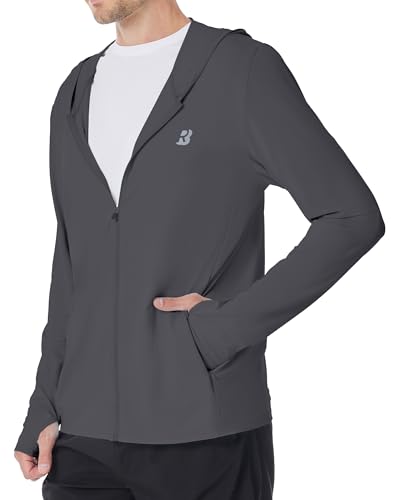 Roadbox Men's UPF 50+ Sun Protection Hoodie Jacket Lightweight Zip Fishing Hiking UV Shirts with Pockets and Thumbholes2