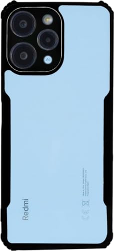 Image of AIBEX Crystal Clear Back Cover Case for Redmi 12 4G | 360 Degree Protection | Shock Proof Design | Transparent Back Cover Case (PC & TPU, Black Bumper)