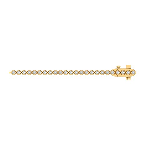 Image of 1 to 6 Carat Prong Set Round Cut Natural Diamond Tennis Bracelet for Women in 14K Gold (7 Inch) (I1-I2 Clarity)