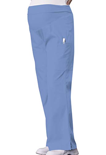Cherokee Women's Petite Plus-Size Maternity Knit Waist Pull-On Pant, Ceil Blue, XX-Large