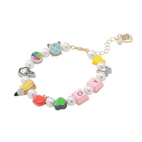Betsey Johnson Women's Straight A's Back to School Charm Pearl Bracelet2