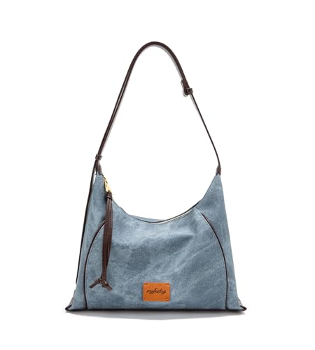 Image of myfriday Women PU Hobo Crossbody Bag, Coin Purse, 2 Straps Shoulder Purse | Anti-scratch PU, center divider, zipper pocket and coin pouch organize cosmetics, wallet and phone for commute or dates