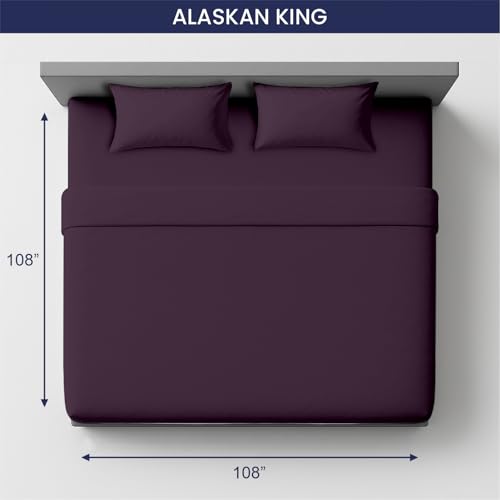 Image of SGI bedding 108 inchx108 inch 4 Pc Alaskan King Sheet Set 600 TC 15 inch Deep, Plum