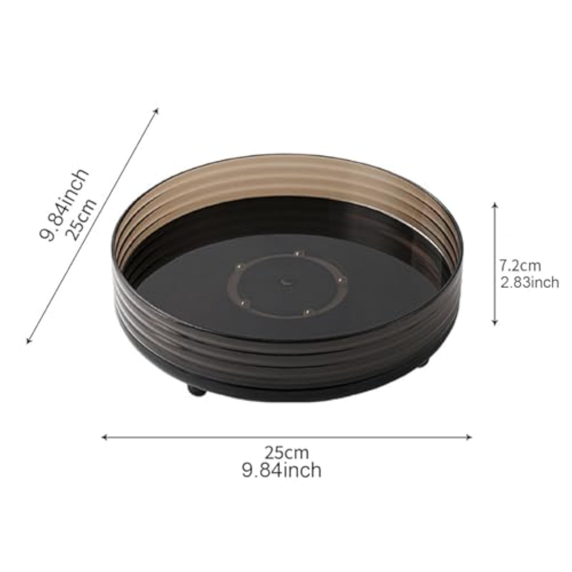 360° Rotating Makeup Organizer Round Brush Holder, Black