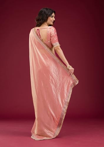 Image of Women's And Girl's Heavy Sequins Work Georgette Saree with Blouse (Wedding-Sequins-Party-Saree)