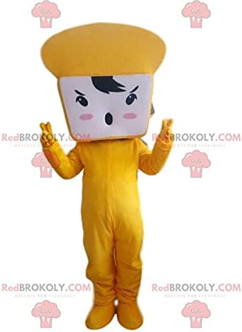 Sliced bread REDBROKOLY Mascot. Bakery REDBROKOLY Mascot. Giant toast