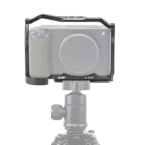 Image of FocusFoto Camera Cage for Sony ZV-E1 Camera, Aluminium Video Vlogging Stabilizer Rig with NATO Rail, 1 /4 inch-20 Screw Mount, 3 /8 inch-16 Locating Pin for Arri Grip, Quick Release Plate for Arca-Swiss Tripod