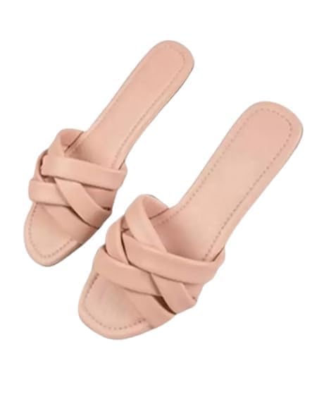 Cross Flats Sandal for women and girls | Women Ethnic Flats Footwear for Women | Fancy & Stylish Slippers For Party and Formal Wear (Baby Pink, UK Footwear Size System, Adult, Women, Numeric, Medium, 9) (B0DH2HMSPQ) Amazon Price History, Amazon Price Tracker