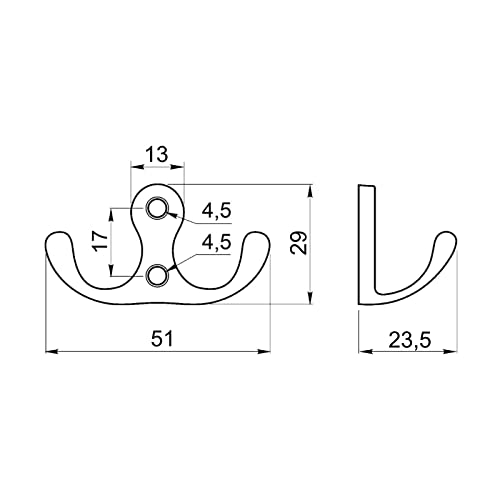 SOTECH Appendiabiti MAREEN in acciaio inox 29 x 51...