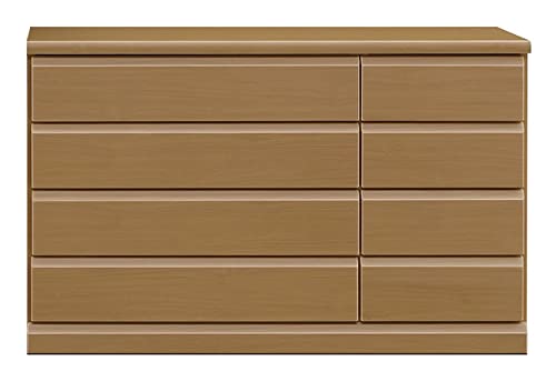 Amazon｜【日本製 完成品】 ワイド ローチェスト 4段 幅119cm 木目調