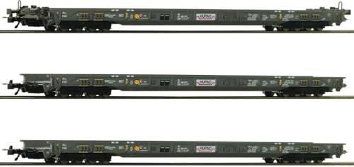 Roco 6600092 set de 3 wagons plats HUPAC H0 aux détails d'une précision premium