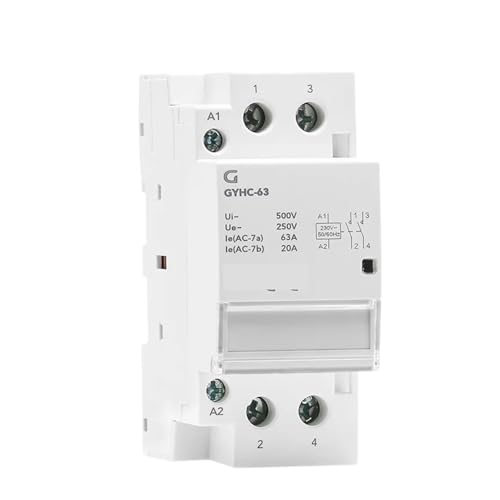 Contacteur modulaire 2P 40A 220V 230V rail DIN interrupteur automatique 2NO
