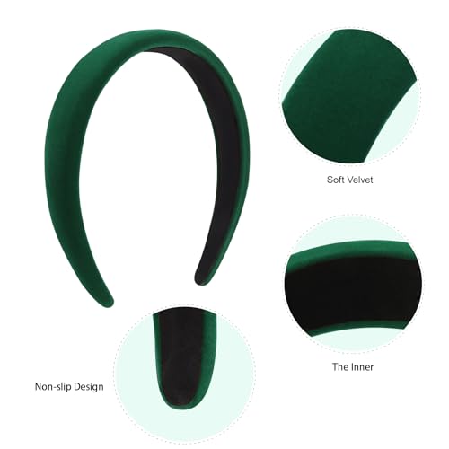 Image of DRESHOW 4 Pcs Velvet Wide Headbands for Women Girls Turban Vintage Boho Head Bands Fashion Non Slip Head Wraps Hoop Hair Accessories