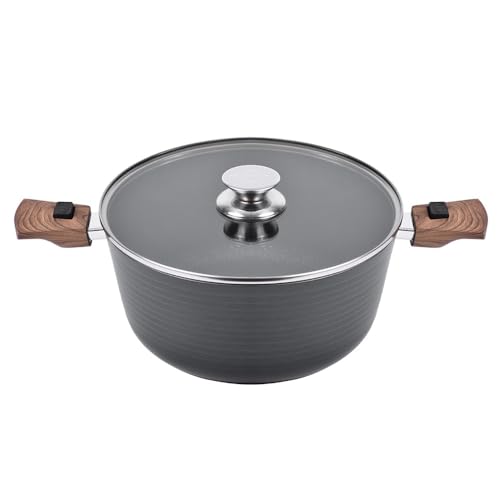 Durandal Faitout antiadhésif 28cm Légende avec couvercle en verre inclus et poignées amovibles - Faitout 6,3L