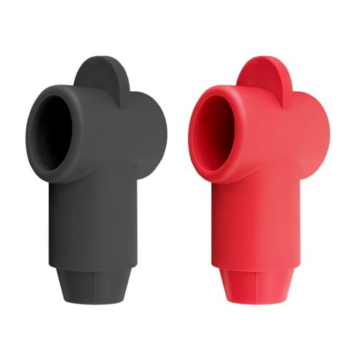 MGI SpeedWare 1.25' Diameter Boot Covers for Battery Power Junction Blocks, Fits 5/8' Stud and Nut, Made in the USA, Red + Black Pair (2/0-4/0ga)