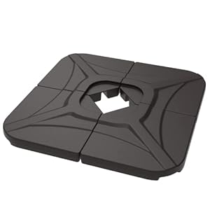 wikiwiki Compact Base 230 Lbs Offset Patio Umbrella Base Umbrella Weighted Base Water & Sand Filled Weights Plate Set, for H Series Offset Hanging Umbrella & S Series Cantilever Umbrella (Dark Brown)