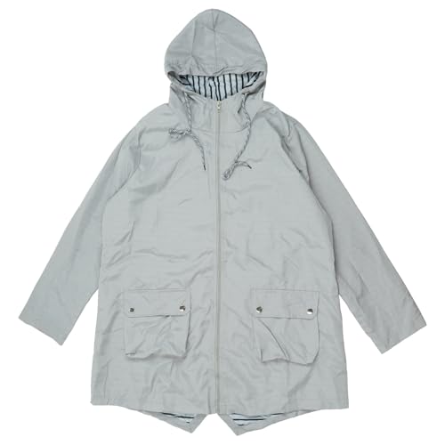 3 rompevientos plegables con aislamiento térmico para mujer, resistente al agua, con cremallera completa y bolsillos laterales, chaquetas largas con capucha para mujer, gris, XL