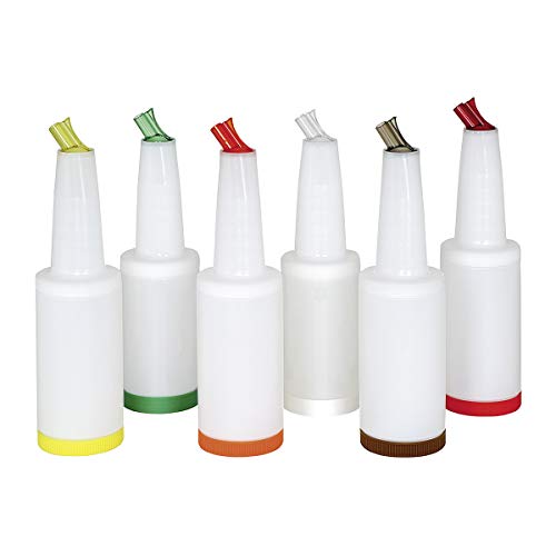 Cocktail Bpm - Recipiente con Tapa, Cuello y Pico Ventilado de 1.0 Litro - Pico y Tapa en Color Rojo