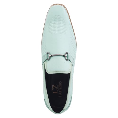 Image of LIBERTYZENO Mens Tuxedo Canvas Textile and Suede Leather Noble Loafers and Slip On Wedding Party Shoes for Easter Gift
