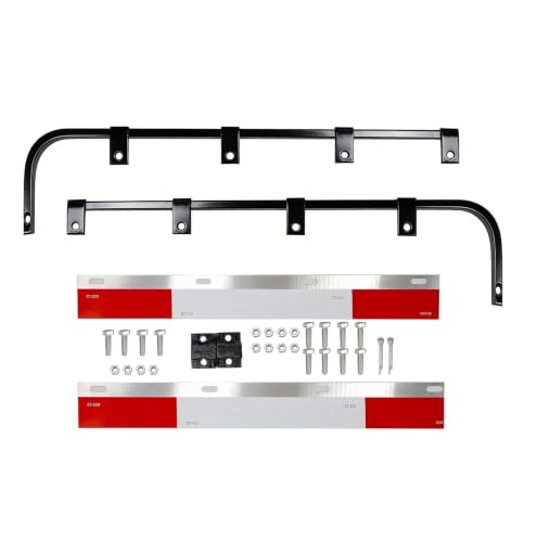 Image of Straight Bar Type Mud Flap Hangers for Semi Truck Mud Flap Hangers for Semi Mud Flaps with Reflective Strip Tape Square Steel Mudflap Hangers